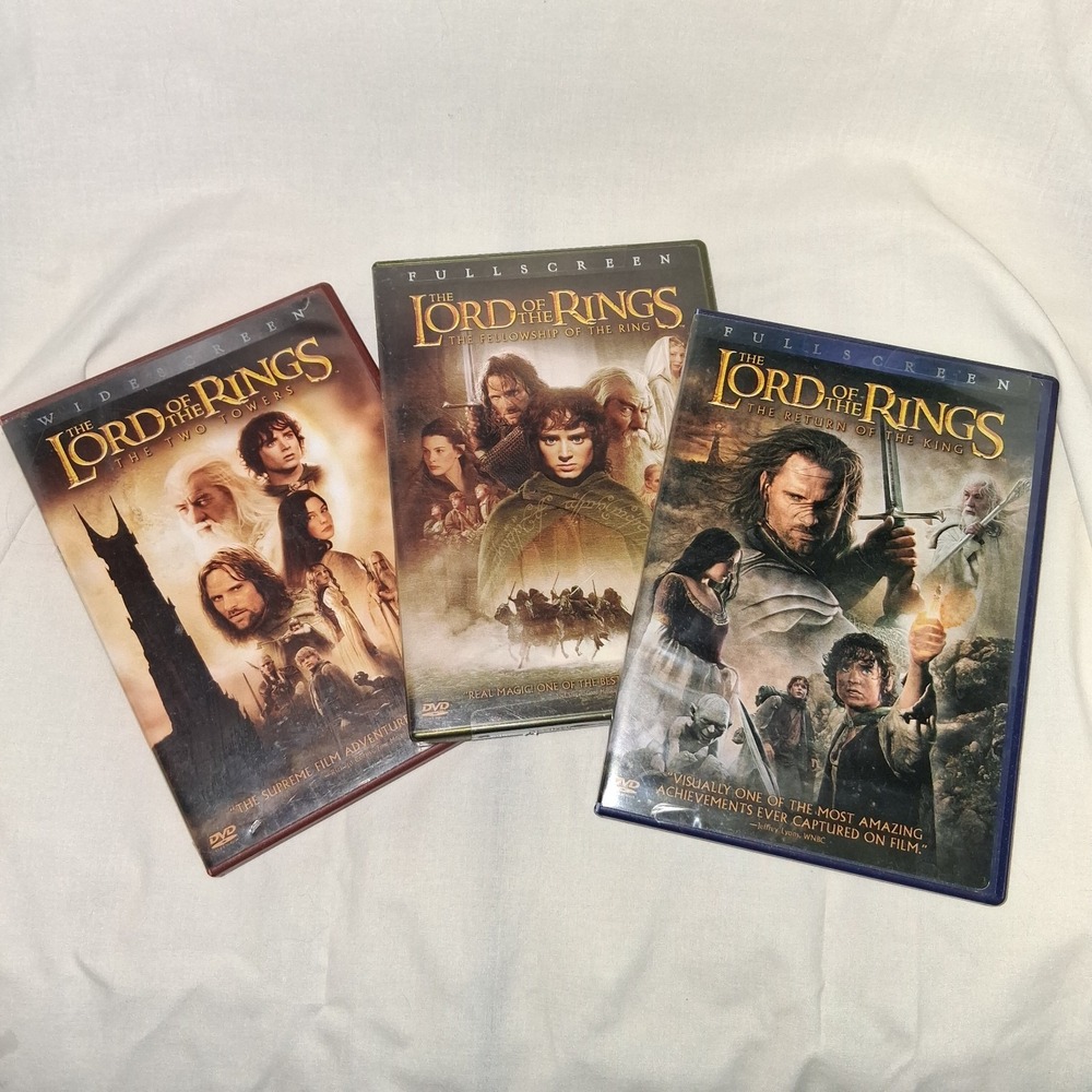 The Lord of the Rings Trilogy DVD Elijah Wood, Set of 3 w/Special Features Discs